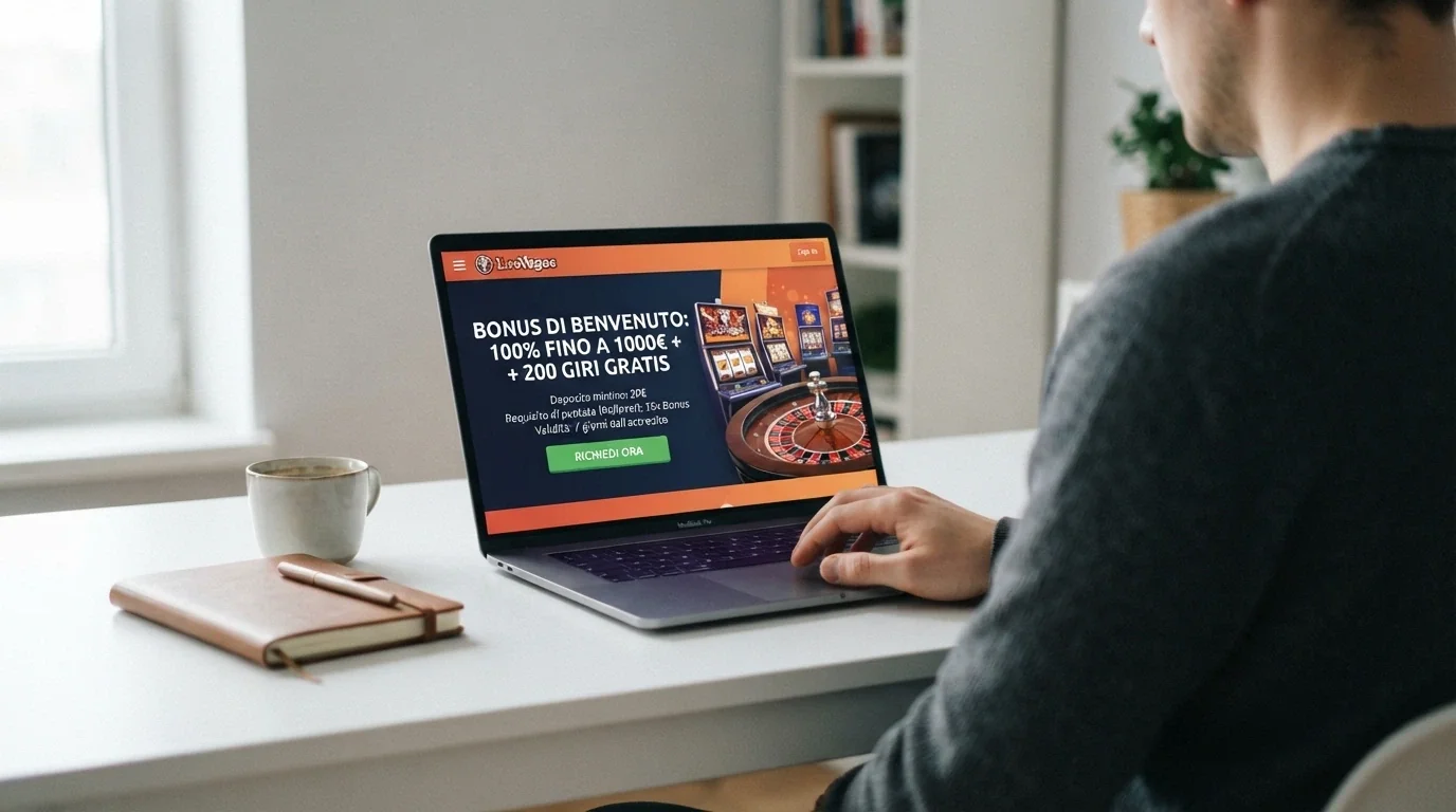 Schermata di un'offerta bonus senza deposito su un casinò ADM, con termini e condizioni in evidenza