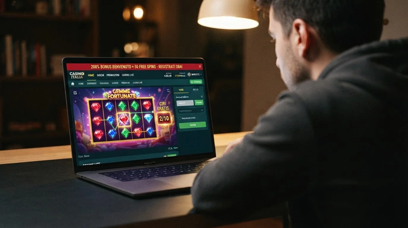 L'interfaccia della sezione casinò di SNAI con l'offerta del 200% in evidenza e una slot Playtech in esecuzione