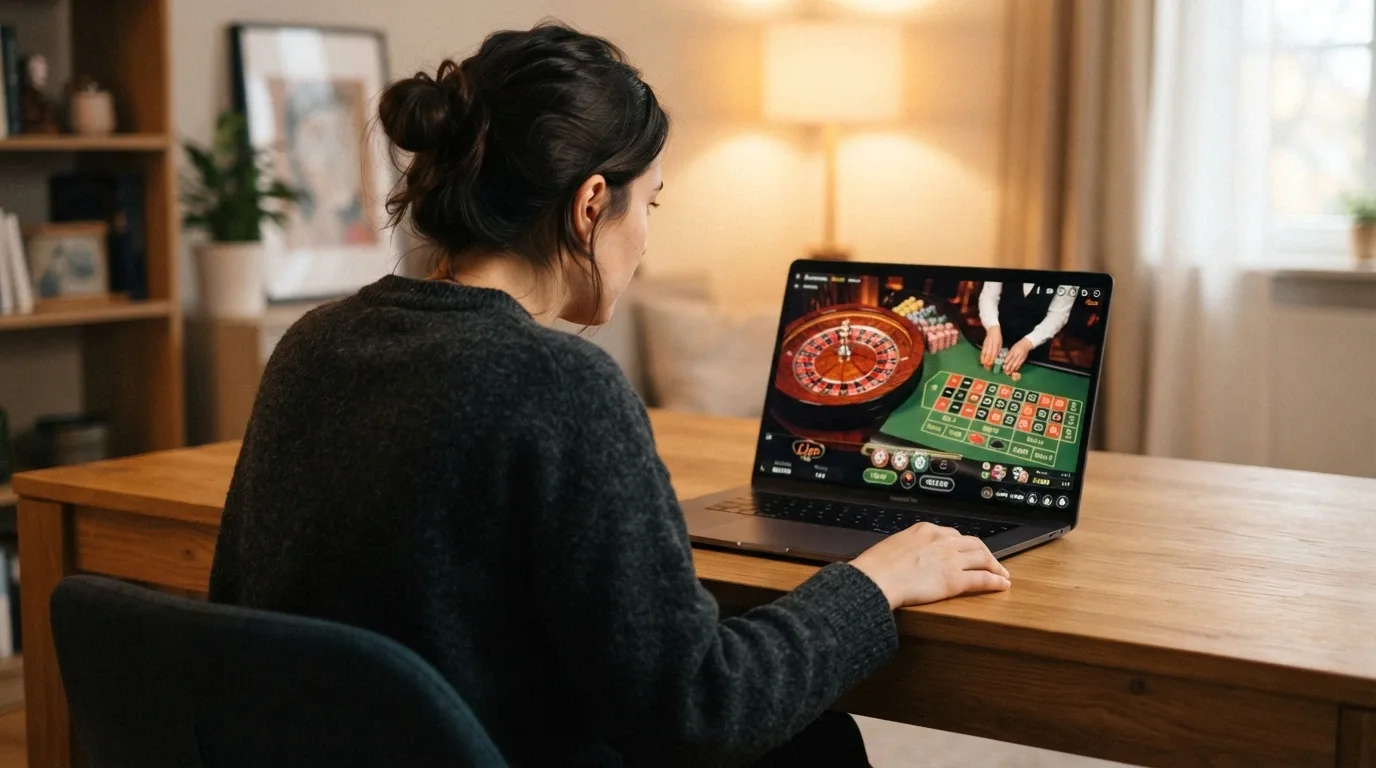 Un dealer live di Evolution al tavolo da roulette, con il logo BTG in sovrimpressione e una freccia che collega i due marchi
