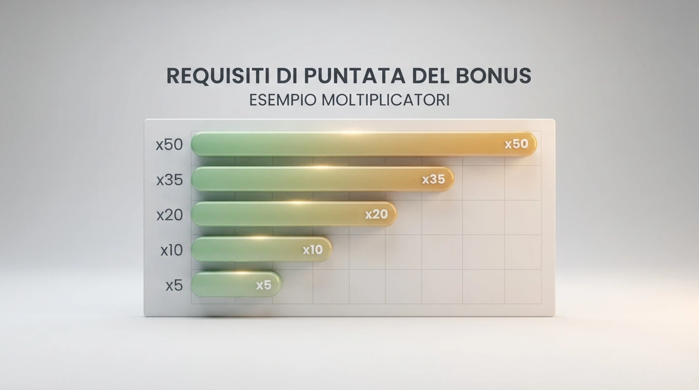 Tabella comparativa con le colonne: operatore, bonus, wagering, validità, certificazione — valori allineati per confronto visivo immediato