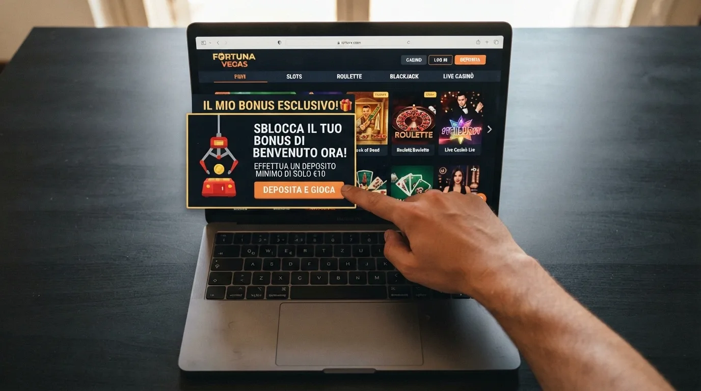 La schermata di un casinò online con l'area designata per il Bonus Crab dopo un deposito di 10 €, con il messaggio di sblocco della meccanica