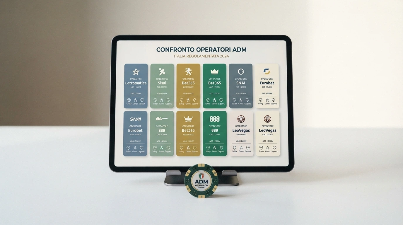 Una composizione ordinata di loghi dei casinò ADM con sfondo pulito e professionale, senza enfasi promozionale.