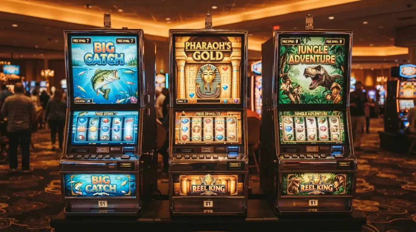Tre slot machine affiancate (Big Bass Bonanza, Legacy of Dead, Raptor 2) con contatore giri gratuiti attivo